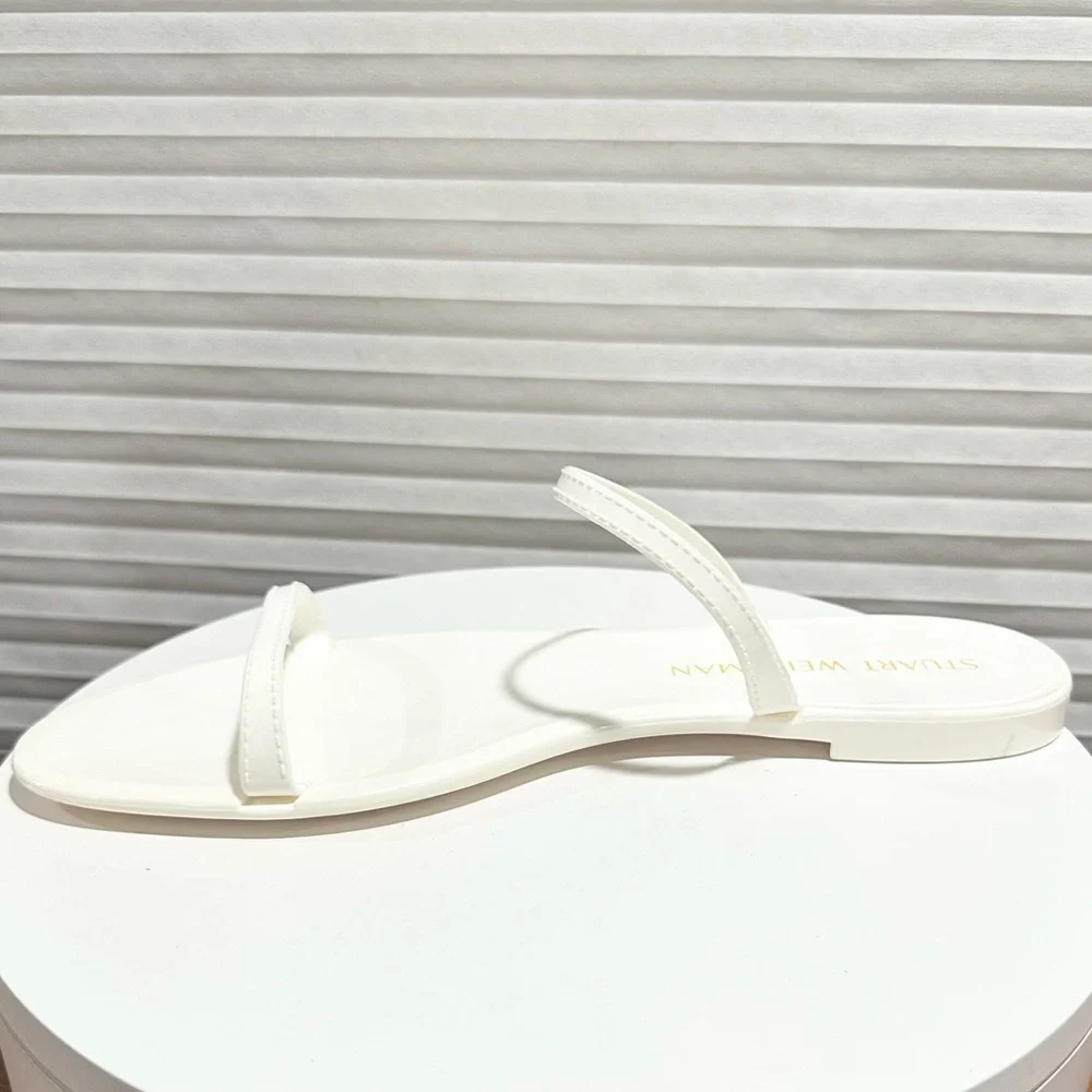 🌹STUART WEITZMAN 🌹 Sawyer Rubber White Sandals Size: 12 - Picture 3 of 10